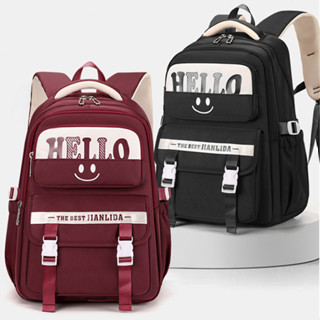 Balo học sinh nữ đi học cấp 2 3 vải denim cao cấp chống nước thời trang ulzzang hàn xinh cute 9816