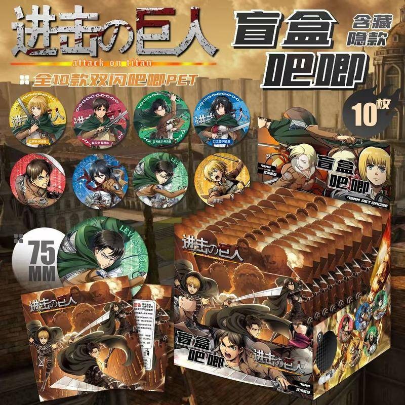 10 Cái / lốc Anime Cosplay Huy Hiệu Tấn Công Titan Eren Jaeger Mikasa Ackerman Levi Ackerman Armin A