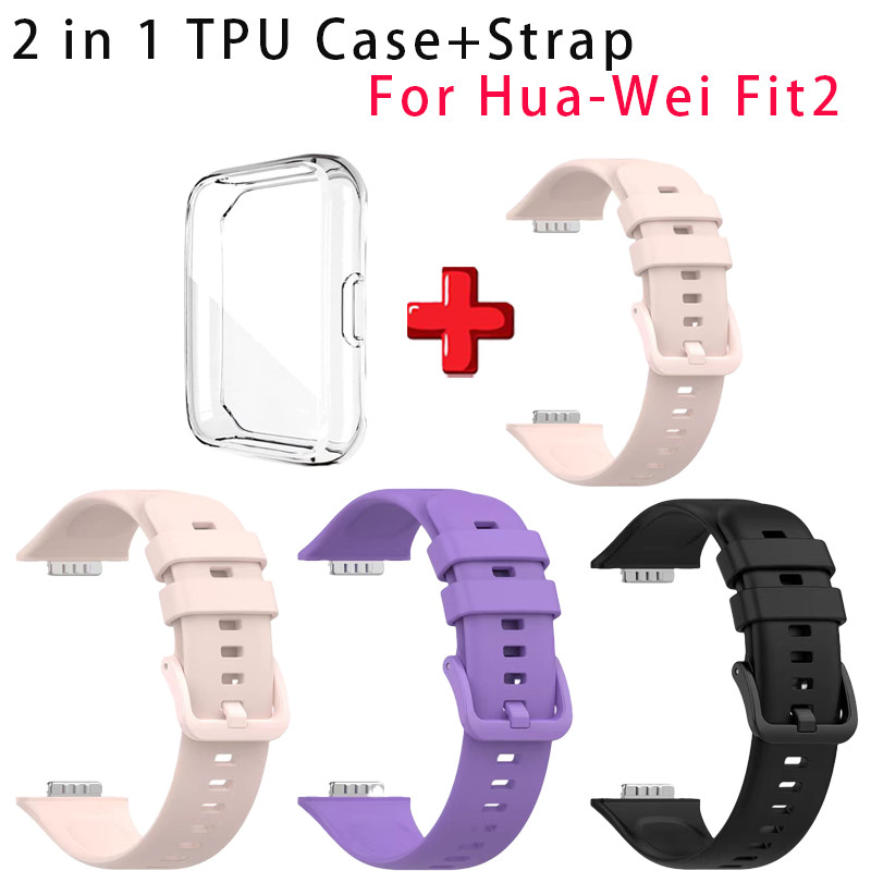 Dây đeo thay thế cho Huawei Watch FIT 2 Dây đeo đồng hồ cho Huawei Watch FIT 2 có vỏ bảo vệ màn hình