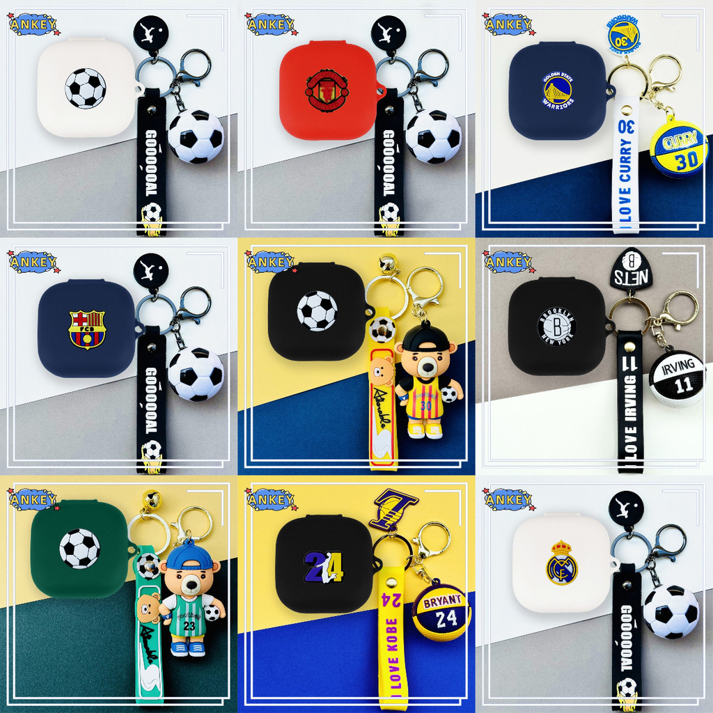 for 1MORE Ear Clip S12 Earphone Silicone Case Earbuds Boy Football Waterproof Shockproof Soft Protec