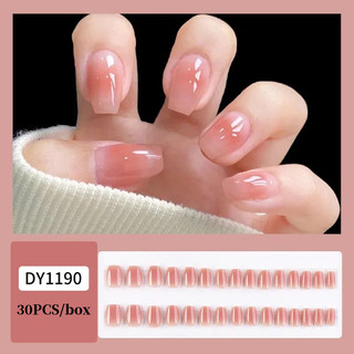 24 Chiếc Pháp Hồng Đỏ Bấm Trên Móng Tay Nhân Tạo Móng Tay Giả Có Keo Móng Tay Đen Đỏ Giả Miếng Dán Móng Tay
