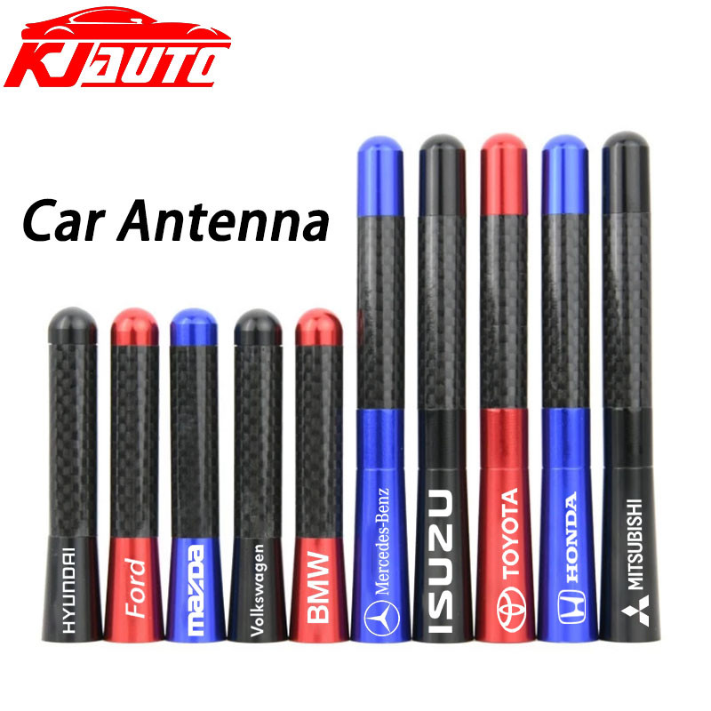 Đa Năng 12cm Ăng Ten Ô Tô Sợi Carbon Radio FM Anten Đen Bộ Phụ Kiện Ngoại Thất