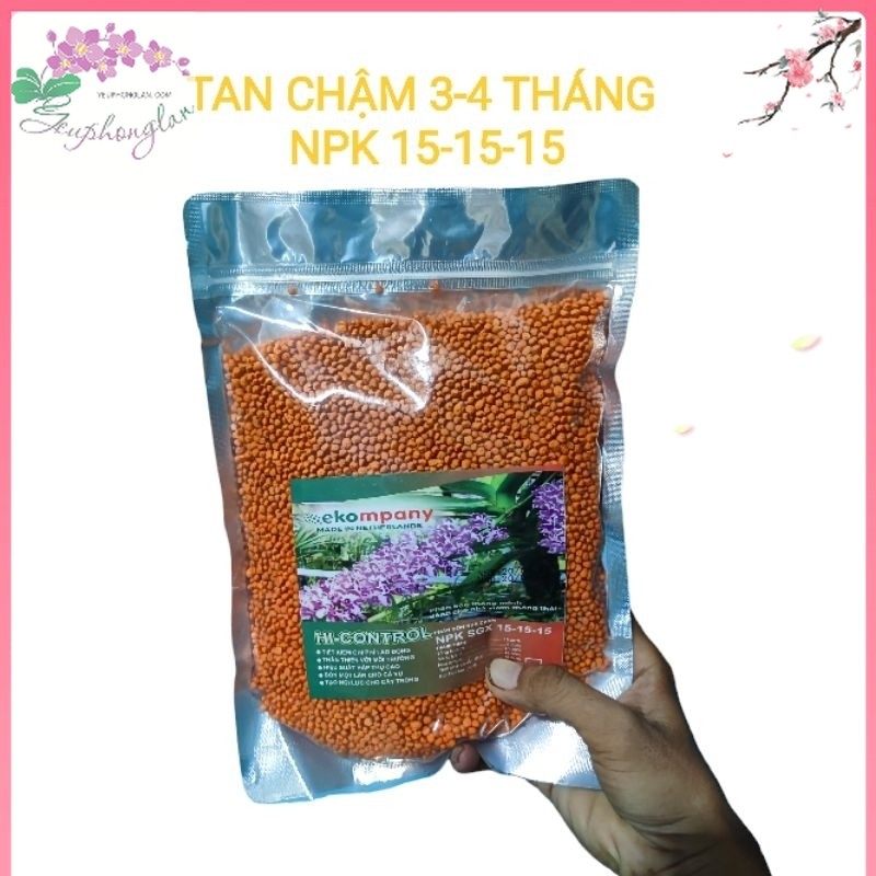 Phân bón tan chậm HI-CONTROL NPK 15-15-15+TE từ Hà Lan. 1ký dùng cho Hoa lan, cây kiểng