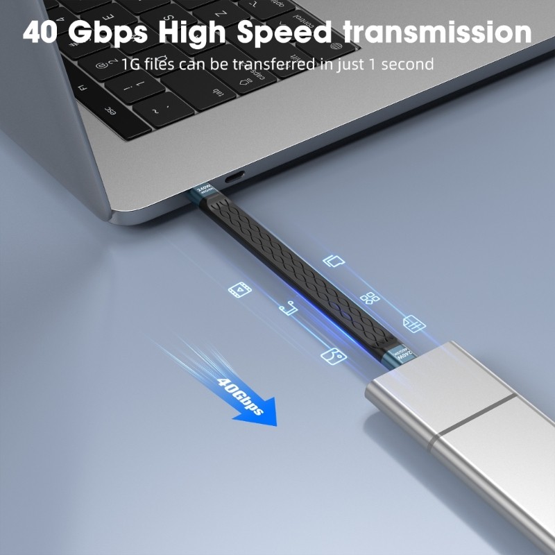 Cáp WU USB 4 Cho Thunderbolt4 3 240W 40Gbps Truyền Dữ Liệu 8K 60Hz Video USB C Sang USB C Cáp Sạc Nh