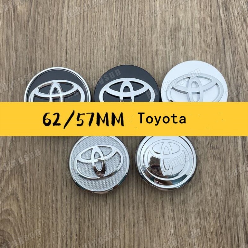 57mm 62mm Nắp Vành Toyota Series Bánh Xe Hub Logo Vành Trung Tâm Nắp Dành Cho Xe Toyota Camry Alphar