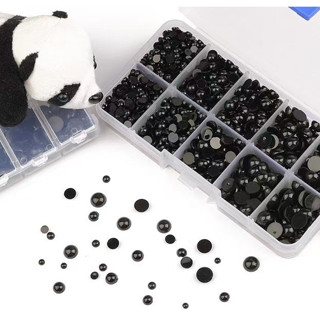 2-14mm DIY Đồ chơi Mắt Động vật Eye Doll Phụ kiện Đen Nhựa Plush An toàn Mắt Amigurumi Đồ chơi