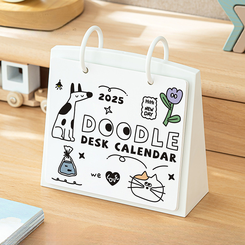 2025 Sáng Tạo Graffiti Đồng Hồ Để Bàn Lịch Để Bàn Giấy Để Bàn Sổ Tay Đồ Trang Trí Ghi Chú Sáng Tạo L