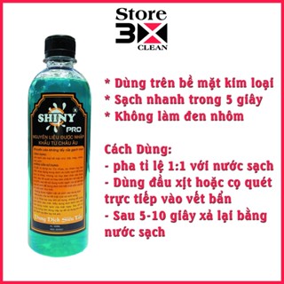 Nước Rửa Xe Không Chạm Shiny Pro MÀU XANH 500ml, Tẩy Lốc Máy, Rỉ Sét Ố Vàng, Đầu Bò, Tẩy Xe, Kim Loại, Kính