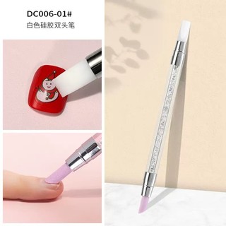 Cần khoan trắng bút nghệ thuật làm móng tay silicon hai đầu, bút đánh bóng thạch anh đa chức năng, bút khắc và mài, bút dập nổi, bộ dụng cụ nghệ thuật làm móng tay đơn