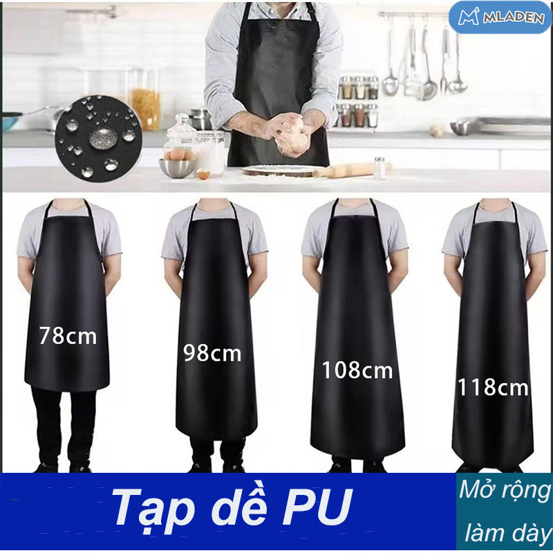 Tạp dề da Pvc chống thấm nước, chống dầu cao cấp - Bền bỉ, chống vết bẩn cho đầu bếp, thợ làm bánh