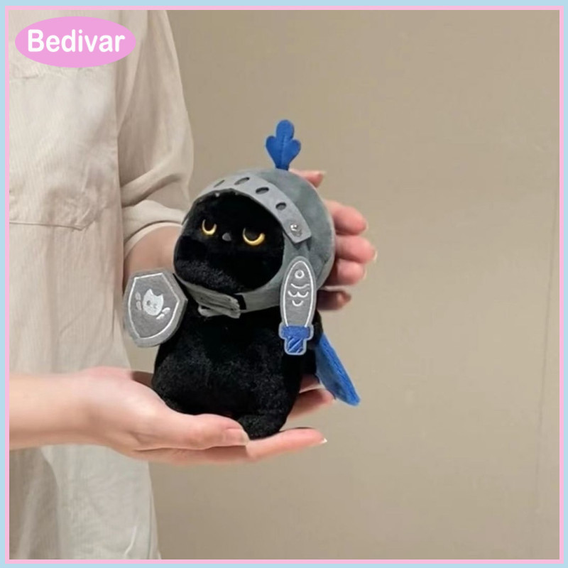 Bedivar Búp bê sang trọng phiên bản Q siêu dễ thương Mini Knight Cat gấu bông