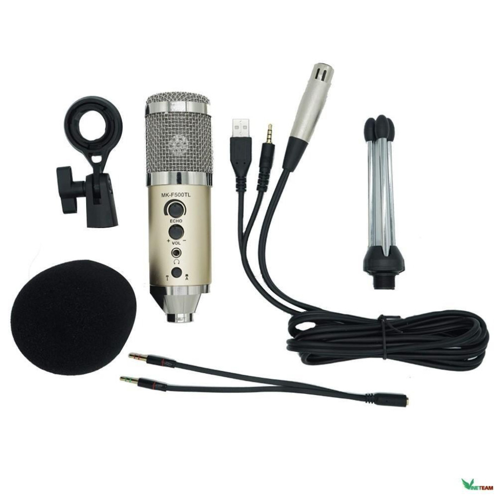 Micro livestream 3trong1 MK-F500TL BH 6 tháng - Micro thu âm cho điện thoại và máy tính MK F500TL - 
