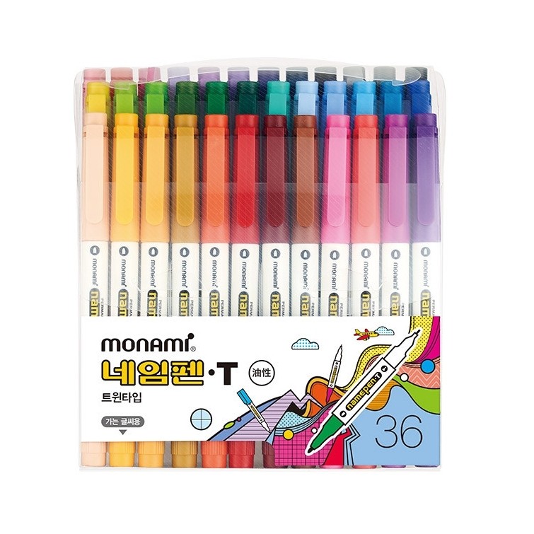 Monami Name Pen T 36 Color Set / Twin Type