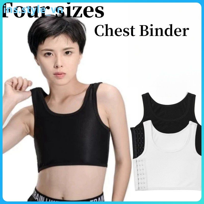 Áo bó ngực có 3 hàng khóa hỗ trợ, móc bên hông thoáng khí, khóa bên hông, siêu bó, áo ba lỗ Tomboy T