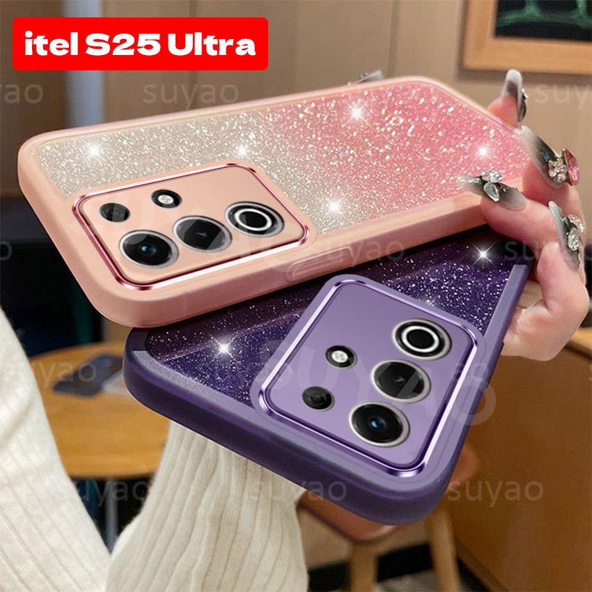 Dành Cho itel S25 Ultra S25Ultra 2024 Ốp Điện Thoại Sang Trọng Bling Cô Gái Dễ Thương Mỏng Mềm Lấp L