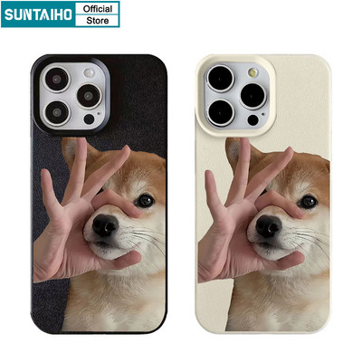Suntaiho Ngộ nghĩnh Vỏ Độc Đáo OK Họa Tiết Chó Vỏ Điện Thoại Cho Iphone 16 15 14 13 12 11 Pro Max IP 7 8 Plus Iphon X Xs XR Xs Max Silicon Mềm Cao Cấp Chống Sốc Ốp Lưng