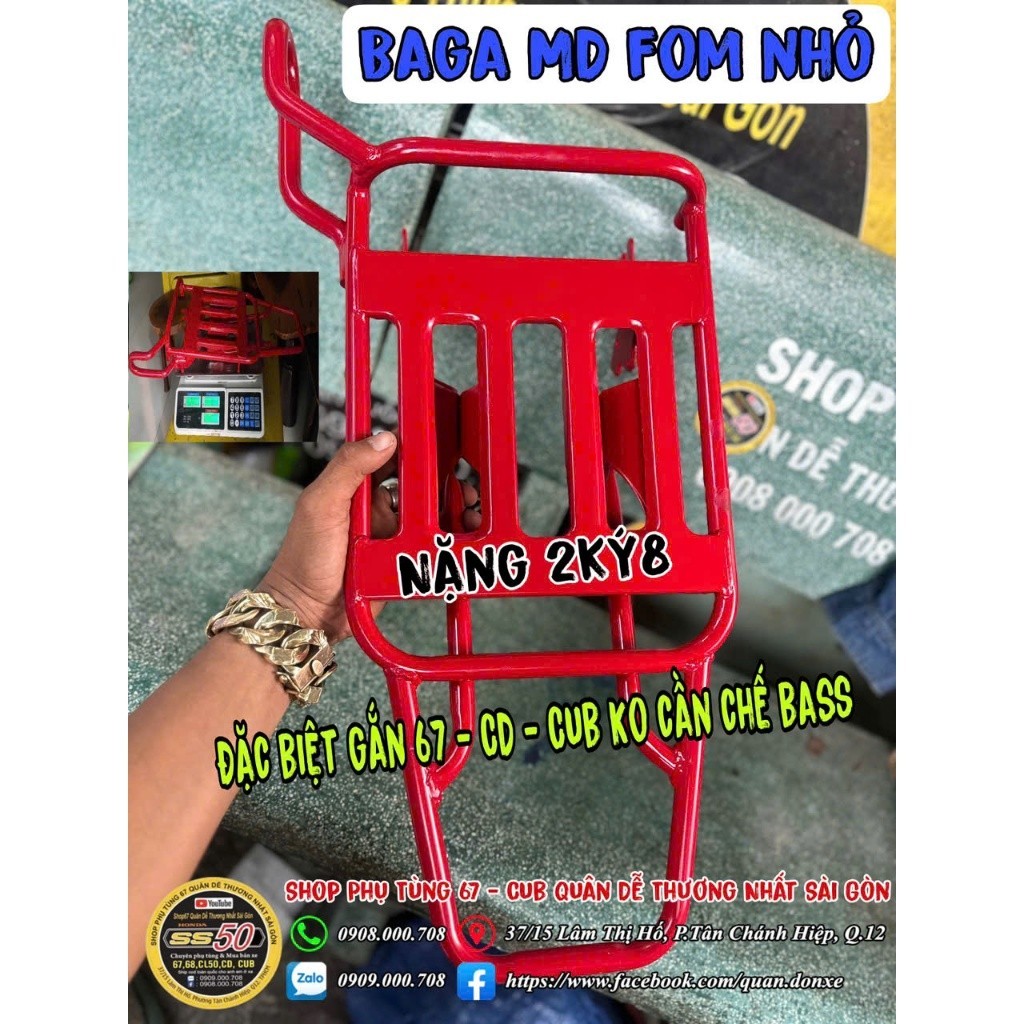 Baga MD form nhỏ, hàng gia công. Dành cho các dòng xe 67 - 68 - CD - CL - Cub - MD