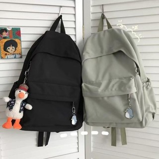 Ba lô màu trơn đơn giản và đa năng phong cách Nhật Bản dành cho nữ sinh viên thời trang Mới thông thường Dung tích lớn Hợp thời trang Máy tính du lịch