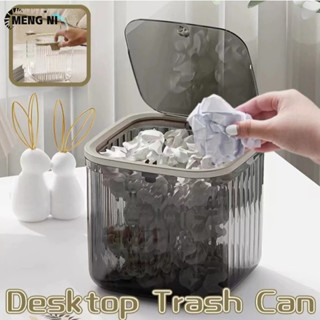 Meng NI press type Mini Desktop Thùng Rác Có Thể Trong Suốt Giá Trị Cao Để Bàn Thùng Rác Phòng Ngủ Gia Đình Đầu Giường Thùng Rác