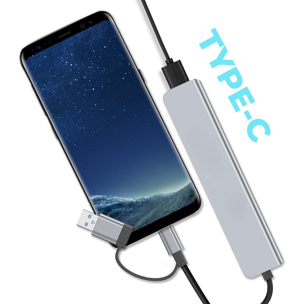 Hub type C USB 3.0 mở rộng 8 port cáp cổng chuyển đổi 2 đầu in 1 có 3.5 thẻ SD/TF máy tính laptop máy in | BigBuy360 - bigbuy360.vn