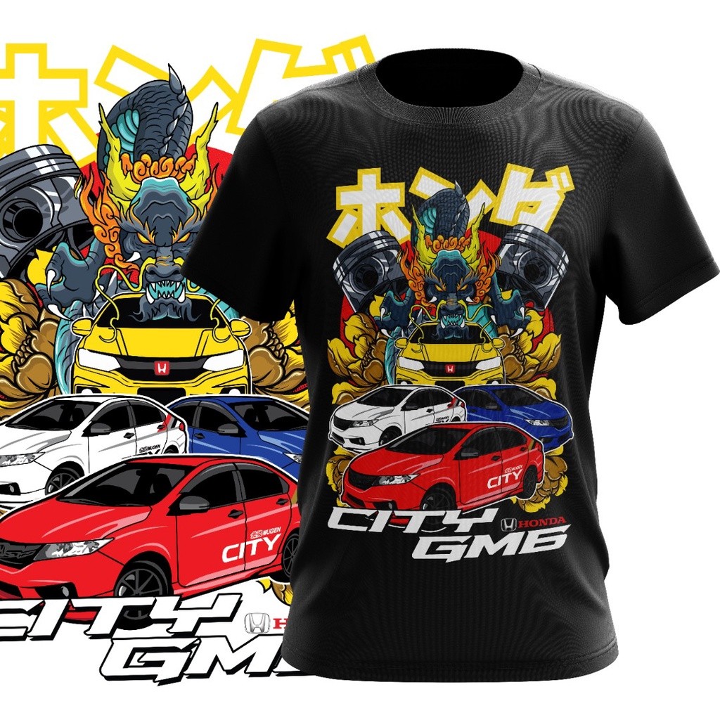 Áo thun ngắn tay cổ tròn thăng hoa Baju Honda City Gm6