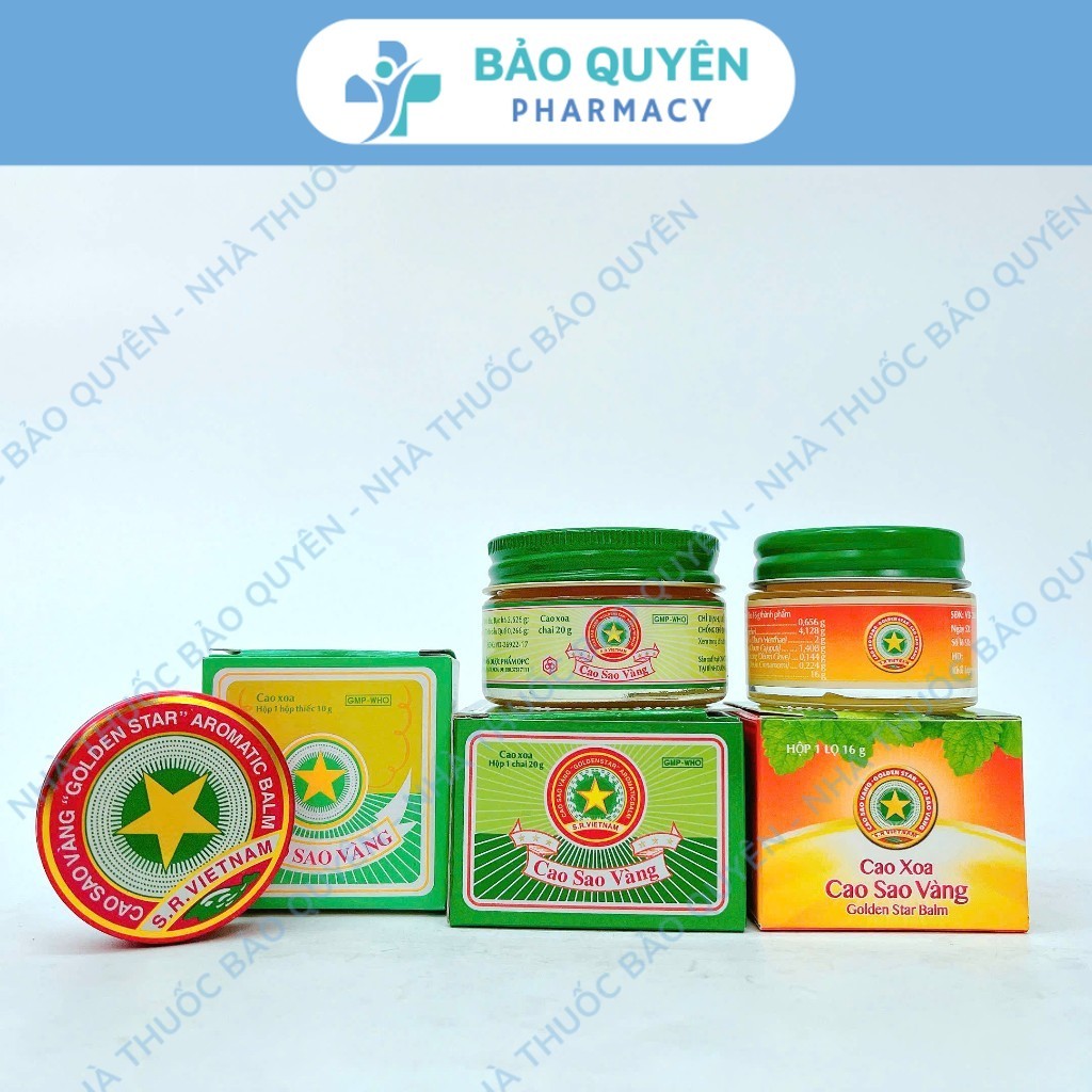Cao Sao Vàng 20g – Giảm đau đầu, nghẹt mũi, chóng mặt, say tàu xe | Golden Star Balm chính hãng