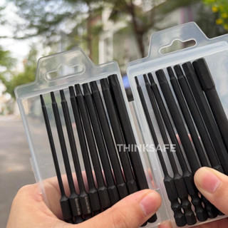 Bộ lục giác KingBlue L8100E và lục giác hoa thị T9100E, kích thước 100mm, chất liệu thép S2, chân lục giác có từ tính