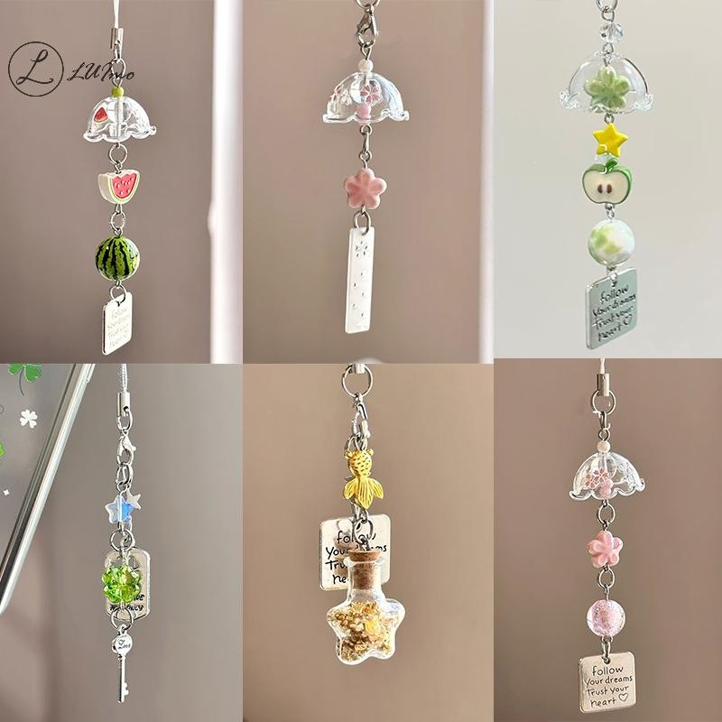 LUImo Móc Khóa Trong Suốt Dễ Thương Chuông Gió Mặt Dây Chuyền Móc Khóa Điện Thoại Di Động Dây Túi Phụ Kiện Trang Trí Trang Trí Nhà Cửa * Bán Chạy