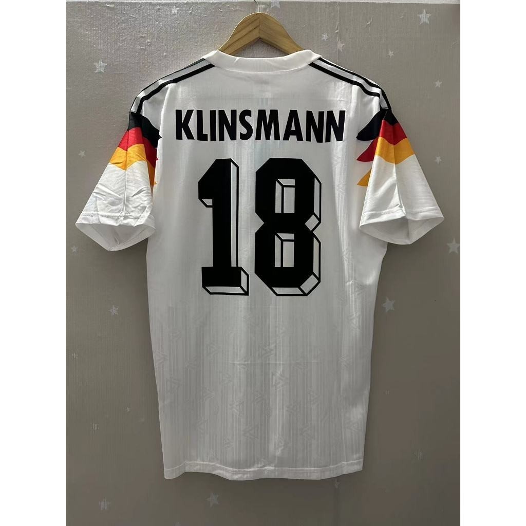 Áo bóng đá nam Vintage 1990 Đức Retro – Phiên bản cầu thủ Klinsmann & Matthaus tùy chỉnh – Áo bóng đ