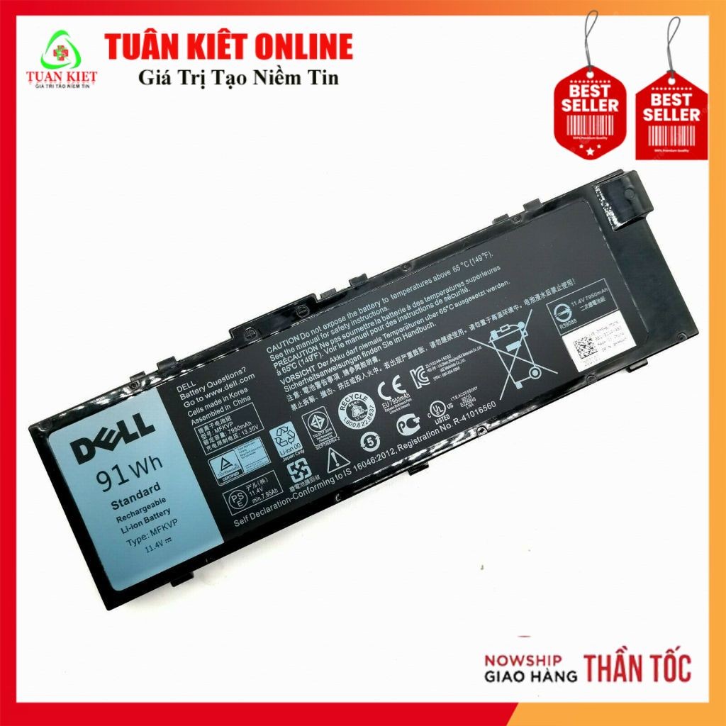 Pin Laptop Dell Precision 7510 7520 7710 7210 M7510 MFKVP 91Wh T05W1
