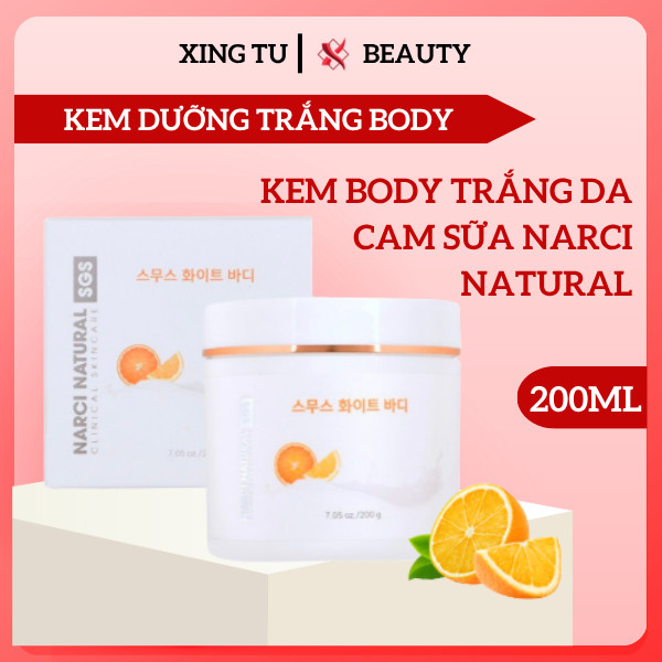 Ủ Trắng Narci Natural Kem Dưỡng Trắng Body Narci Natural Smooth White Kem Body Cam Sữa Dưỡng Trắng D