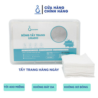  Bông tẩy trang Likado hộp 400 600 miếng kích thước  6cmx5cm  