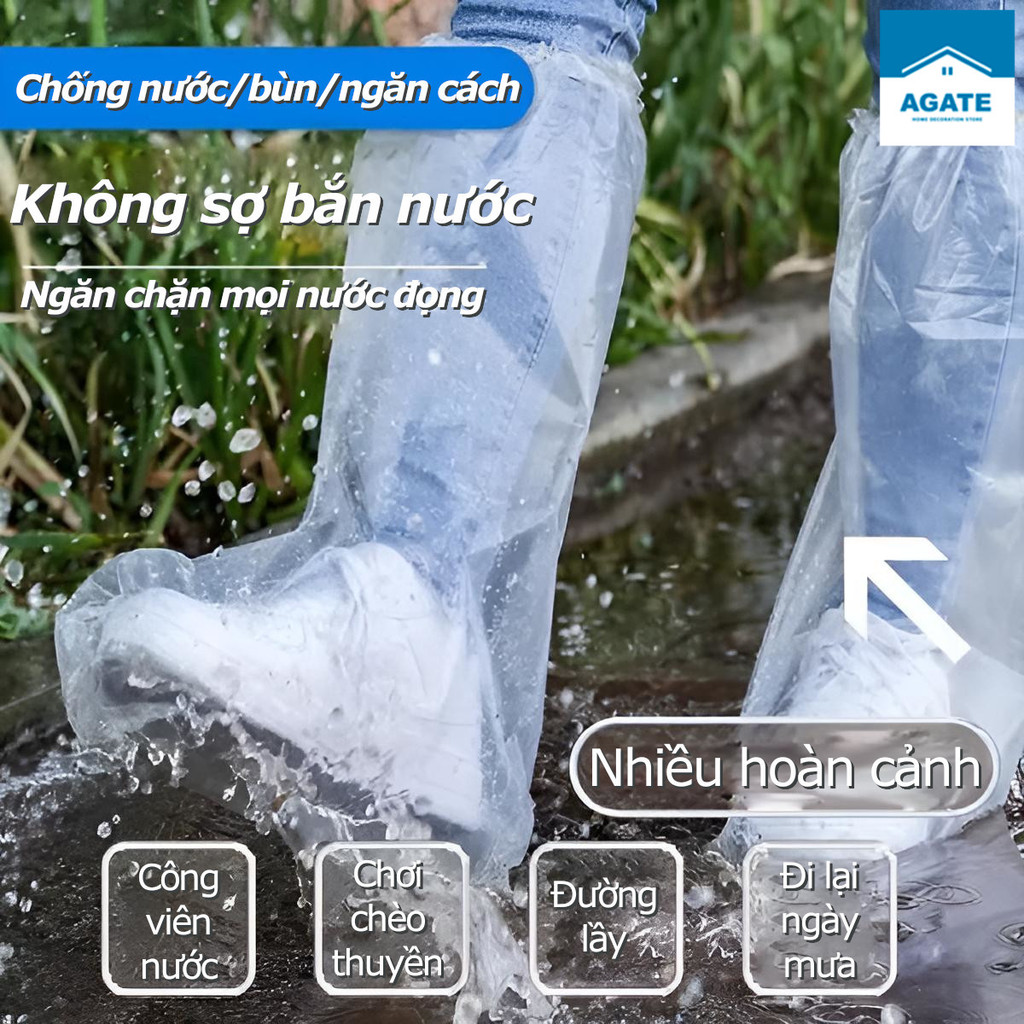 3/5 Cặp Vỏ Bọc Giày Đi Mưa Bằng Nhựa Dày Chống Nước Dùng Một Lần.Ủng Đi Mưa.Người lớn/Trẻ em Vỏ Bọc 