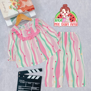 Bộ tole lanh dài tay bé gái, đồ bộ mặc nhà bé gái 10-42kg shop mẹ dưa hấu