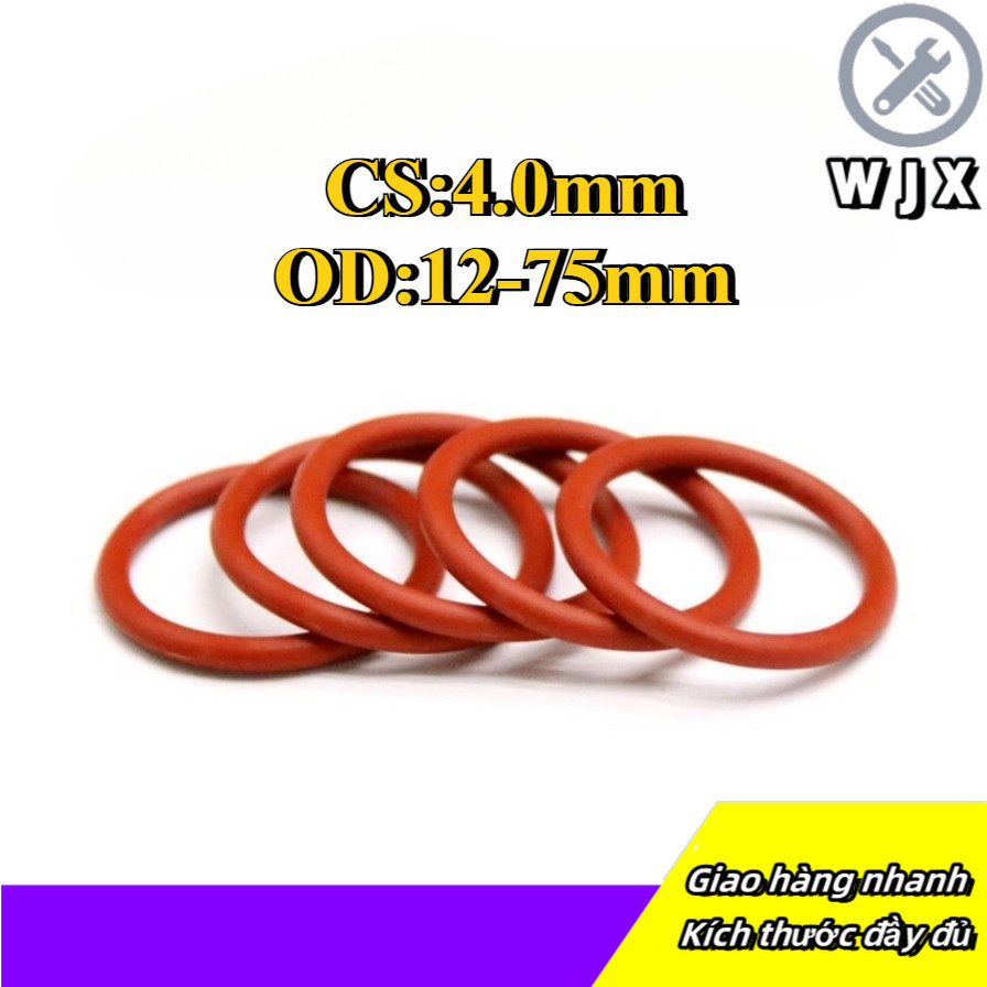 Vòng đệm cao su oring/ gioăng VMQ (CS 4.0mm * OD12-75mm) [WJX-WDY-w]