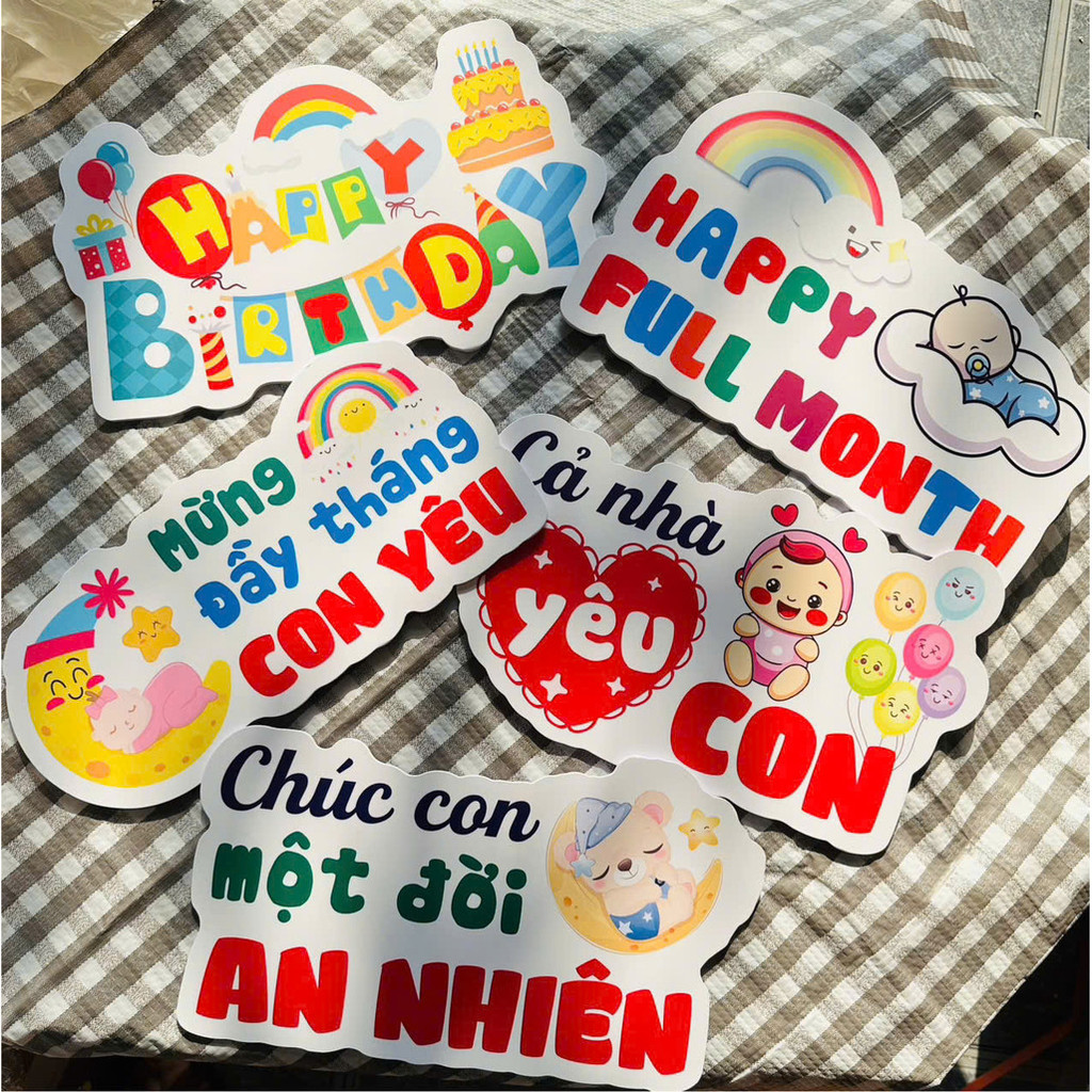 Hashtag mừng thôi nôi, sinh nhật