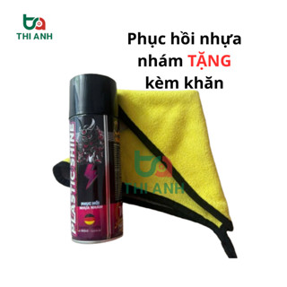 Chai Xịt Phục Hồi, Dưỡng Nhựa Nhám Sprayking Plastic Shine 400ml Tặng Khăn Mẫu Mới Nâng Cấp