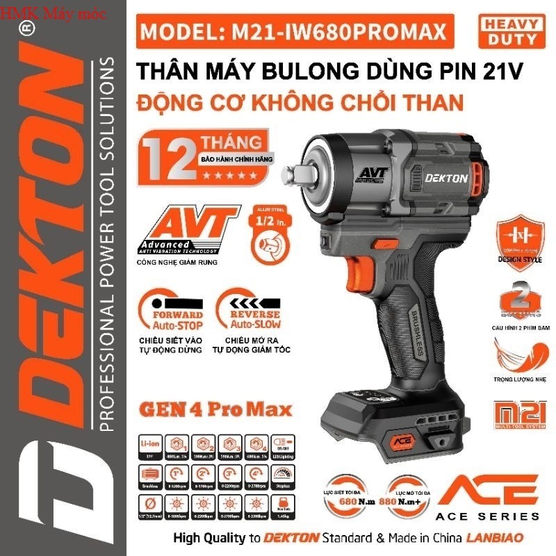 Bulon Dekton M21-IW680PROMAX , thế hệ mới , siêu bền HMK Máy Móc