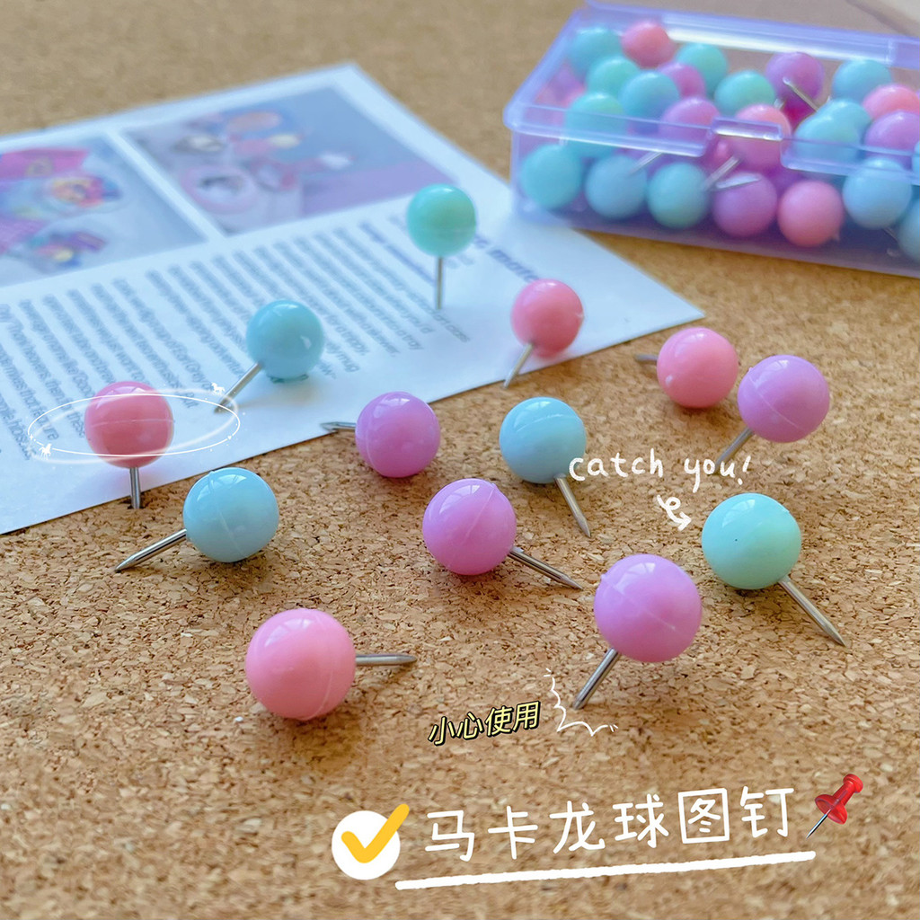 Hàng sẵn có Vận chuyển Macaron Color Pushpin Color Ball Nail Cork Board Felt Message Board Văn hóa T