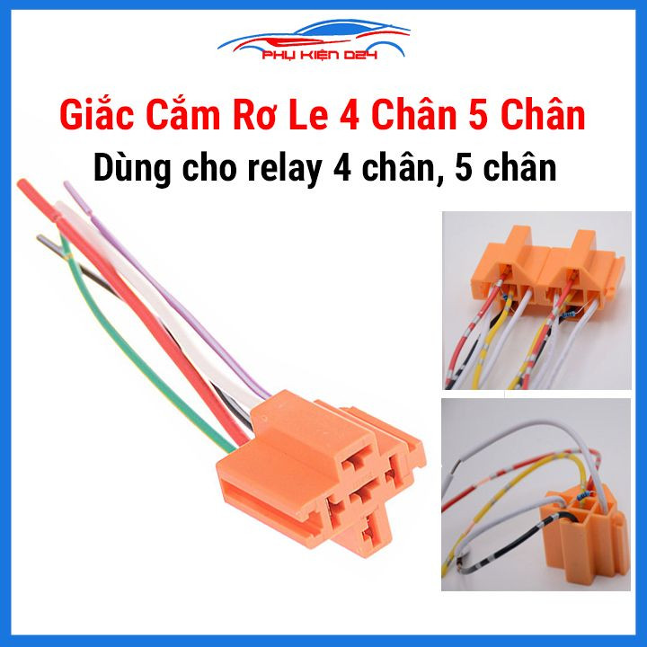 Đế giắc cắm rơ le 4 chân 5 chân sử dụng điện áp thông dụng-màu cam