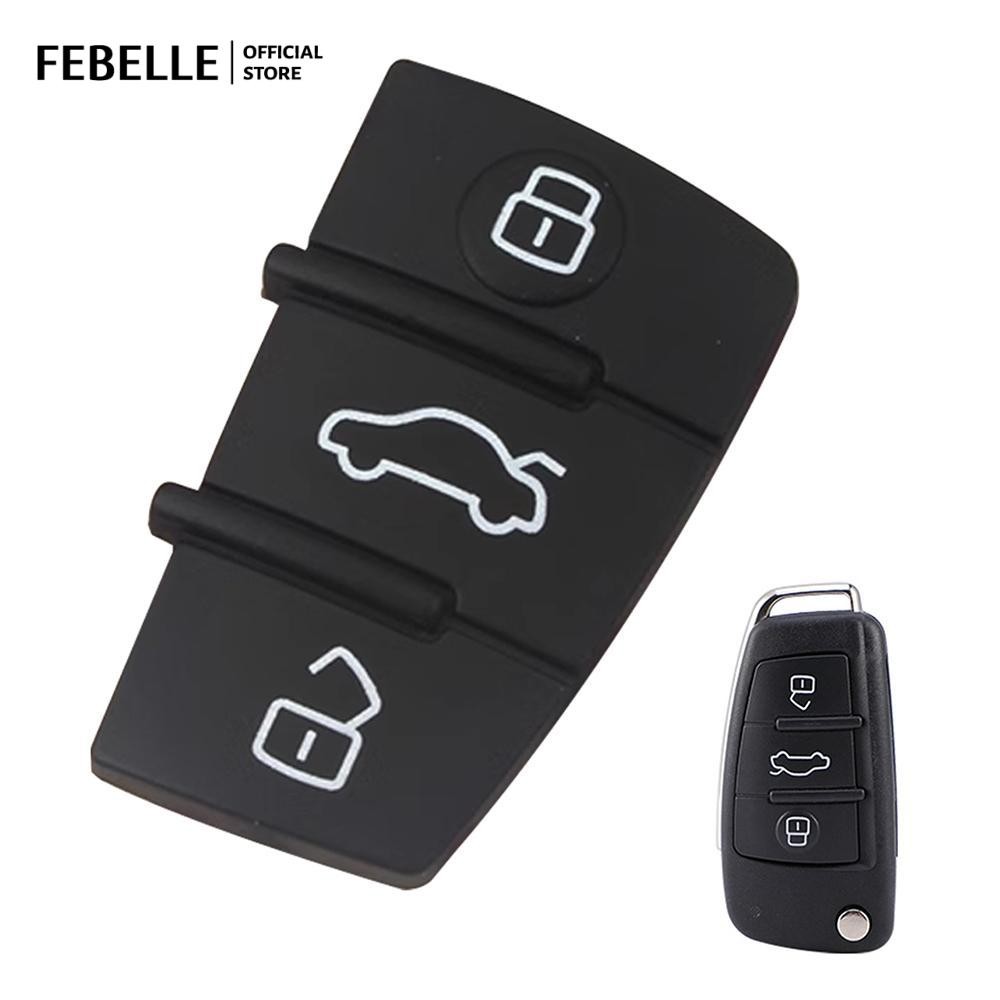 3 Nút Cao Su Ô Tô Từ Xa Lật Chìa Khóa FOB Vỏ Miếng Lót Thay Thế Keyless Cho AUDI A2 A3 S3 A4 A6 A6L 