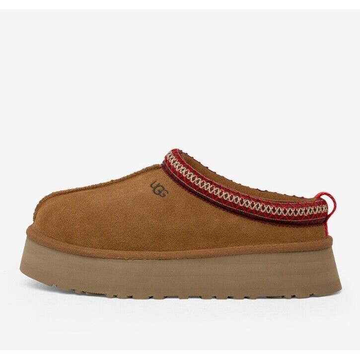 Dép nền tảng Tazz bện thương hiệu UGG MỚI 1122553-CHE Hạt dẻ nữ Sz 5-12