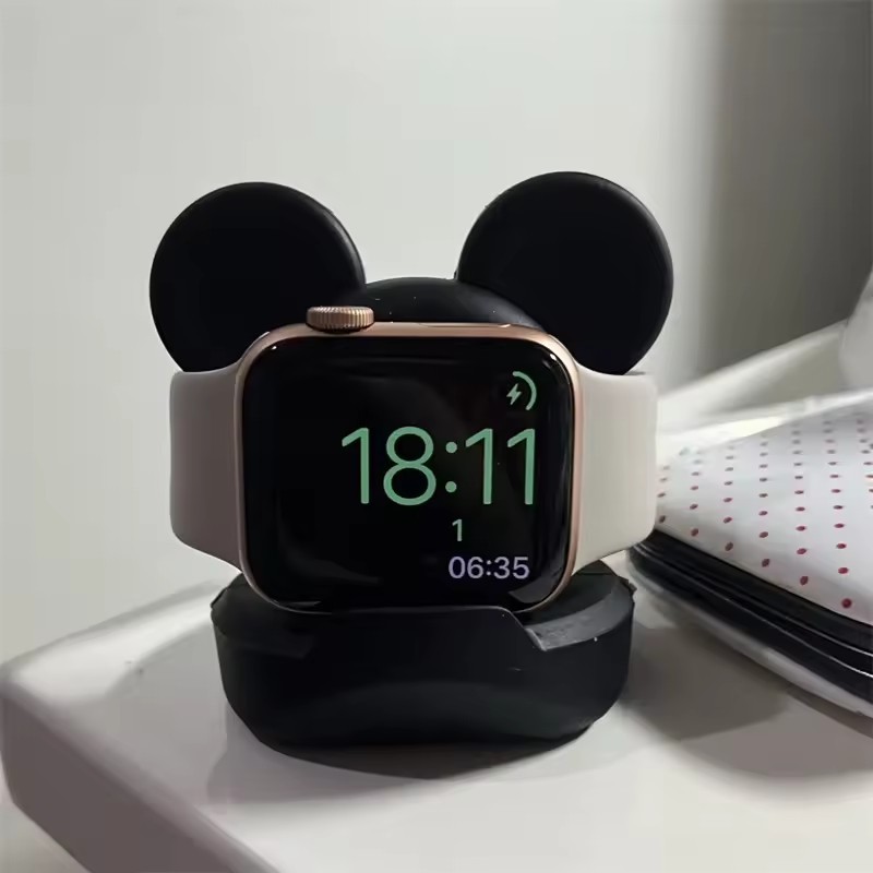 Để Bàn Giá Đỡ Cho Apple Watch Series 10 9 8 7 6 SE 5 4 Đế Sạc Silicon Cho iWatch 46mm 45mm 44mm 42mm