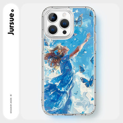 JURSUE Thời Trang Thẩm Mỹ Ngộ nghĩnh Chống Sốc Bảo Vệ Mềm Ốp Lưng Điện Thoại iPhone 17 16 15 14 13 12 11 Pro Max SE 2020 X XR XS ip 8 7 Plus Y5114Q