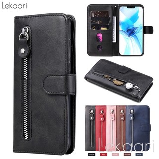 Ốp Lật Dây Kéo Cho Xiaomi Redmi 15C 15A 14C 13C 13X 12C A7 A5 A4 A3 Note 15 14 10C 9 9T 9C Pro Plus 5G Da Sang Trọng Ví Khe Cắm Thẻ Bao