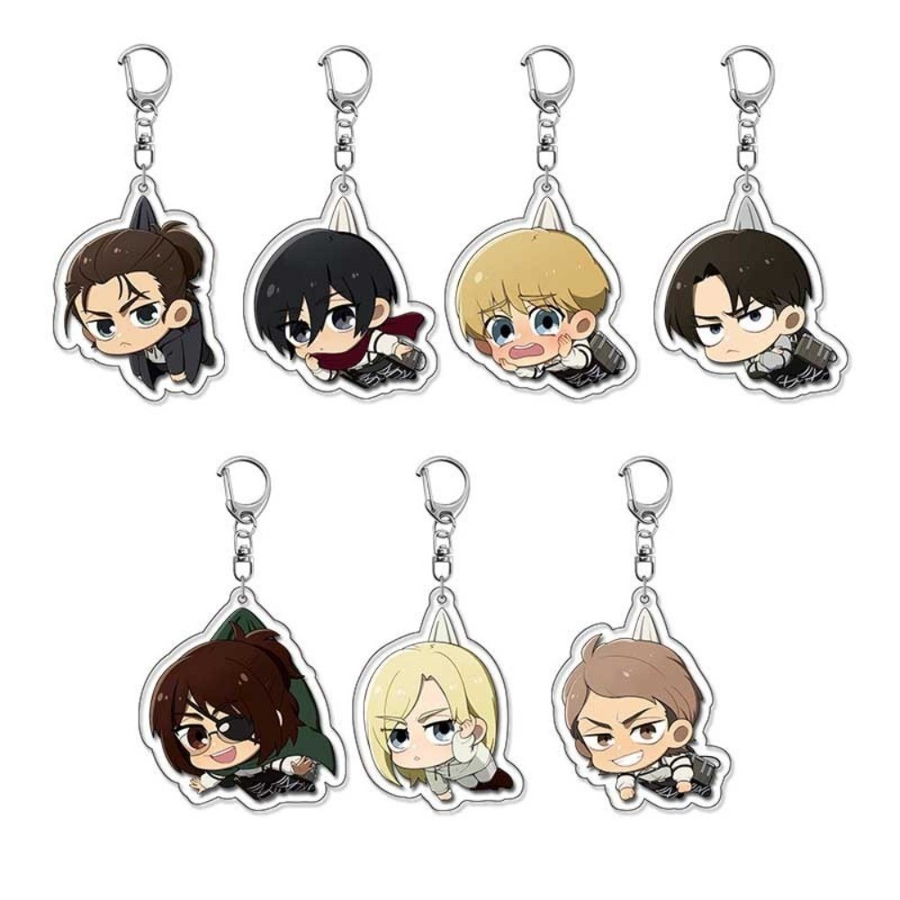Tấn Công Titan Ackerman Levi Shingeki no Kyojin Armin Eren Cosplay Acrylic Móc Khóa Móc Khóa Mặt Dây