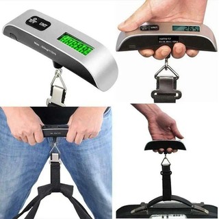 Cân Di Động Màn Hình LCD Kỹ Thuật Số 110lb / 50kg Vali Treo Hành Lý Điện Tử Du Lịch Cân Túi Hành Lý Cân Bằng Trọng Lượng