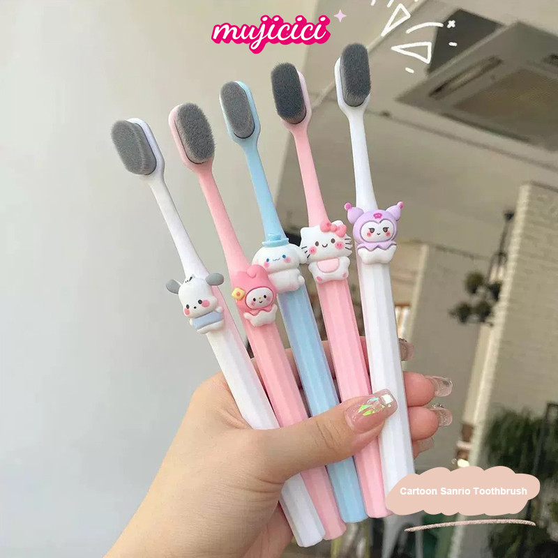 🍟mujicici🍟Bàn chải đánh răng lông mềm Sanrio Patrackiy hình Hello Kitty, Kuromi, My Melody
