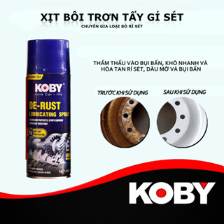  KOBY Xịt bôi trơn chống gỉ 450ml CHất Tẩy Gỉ Sét & Dầu Bôi Trơn Đa Năng | 5 Trong 1: Làm Sạch - Bôi Trơn - Chống Gỉ - Giảm Ồn - Bảo Vệ Kim Loại 