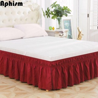 Váy ngủ Aphism, Vỏ bụi giường đàn hồi phong cách công chúa, Ren màu trơn Xù Khăn trải giường có thể giặt được Hộ gia đình